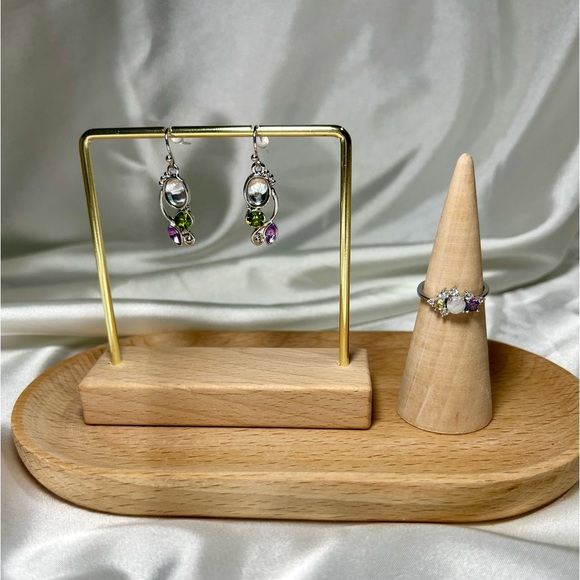 Green Purple Earrings Only - Picture 6 of 6